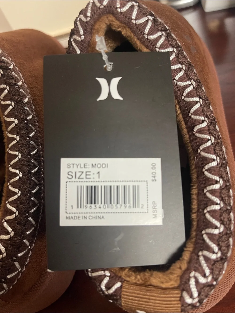 Hurley Brown Suede-Look Plush-Lined Slipper Clogs